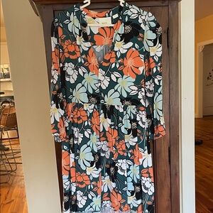 Anthropologie Multicolor Floral Long Sleeve Dress